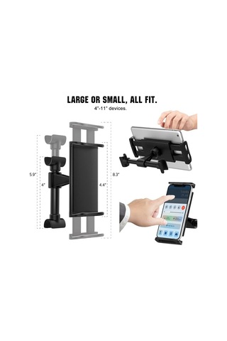 Soulader Araç İçin Universal Tablet Ve Telefon Tutucu, 360 Derece Dönebilir Ayarlanabilir Montaj Kiti, Kolay Kurulumlu Taşıt Tutucu Siyah