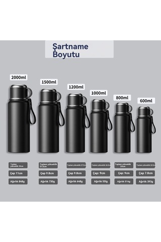 Erkekler İçin 316 Tam Çelik Termos Bardak, Akıllı 800ml Degrade