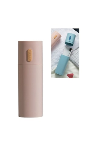 Sones Seyahat Diş Fırçası Kutusu Çift Diş Macunu Saklama Kutusu Ağız Suyu Bardağı Pembe Diğer