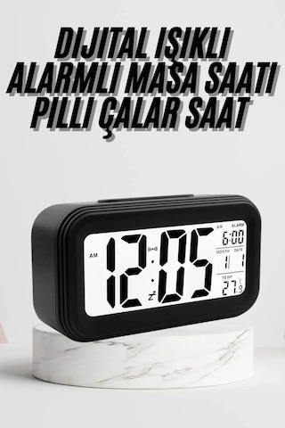 Home Dijital Masa Saati Termometre Takvim Led Ekran Pilli Ev Ofis Masası Çok Renkli