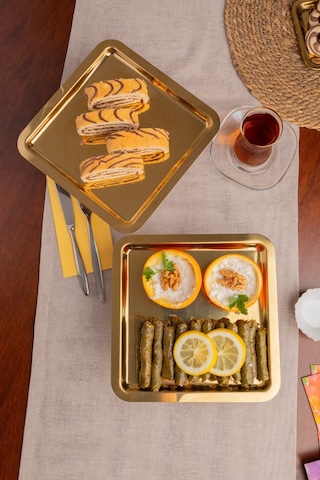 2'li Gold Kare, Ayaklı Şık Kek, Pasta, Kurabiye Ve Tatlı Servis Sunum Standı Gold