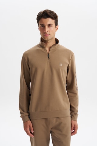 Ar-ma Erkek Slim Fit Dik Yaka Yarım Fermuar Pamuklu Sweatshirt Sol Kol Fermuar Cepli K30404685702 Gri-bej G8 Gri - Füme