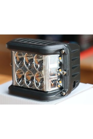 Off Road Motosiklet 45w 12 Led 10cm Beyaz Turuncu Çakarlı Kare Sis Farı Çalışma Lambası 2 Adet Sağ Sol