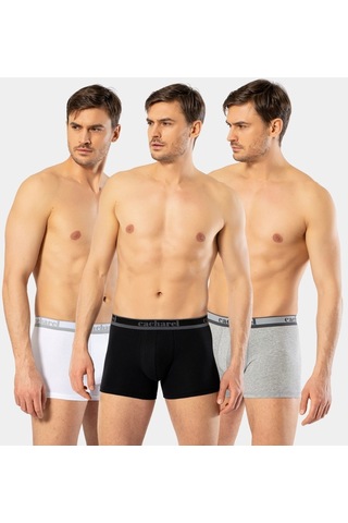 Cacharel Cacharek Erkek 3'Lü Boxer 1337 Beyaz-Gri-Siyah