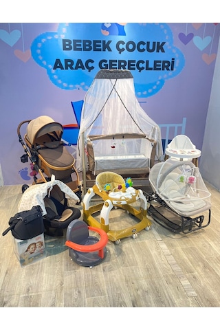 Yeni Doğan Grand Plus Bebek Çeyiz Seti Bebek Arabası Puset Örtüsü Beşik Mama Sandalyesi...