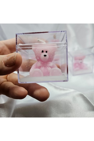 Ayıcıklı Pembe Mum Hediyelik