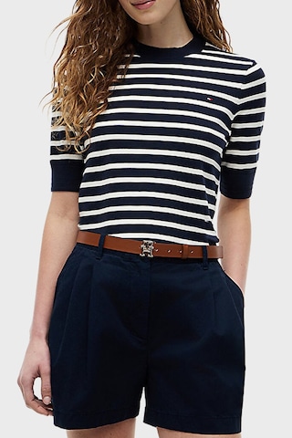Tommy Hilfiger Pamuklu Kısa Kollu Kazak Kadın Kazak Ww0ww49705 0a5 Mavi-beyaz