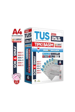 Karakutu Yayınları 2026 Tus Temel Tıp Bilimleri Ösym Çıkmış Soru Tıpkı Basım Son 3 Yıl 6lı Deneme Kitapçığı