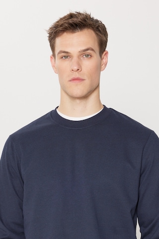 AC&Co / Altınyıldız Classics Standart Fit Normal Kesim Pamuk Bisiklet Yaka Erkek Sweatshirt Lacivert