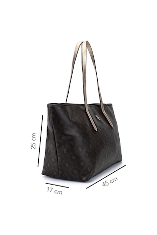 Tamer Tanca Kadın Suni Deri Kahverengi Desen Kol Çantası 743 2341 Bn Cnt Sk25-26 Kahve Gfrj Kahverengi