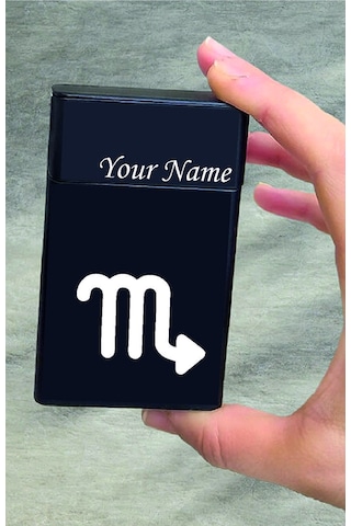 Akrep Burcu Kazıma Kişiye Özel Metal Sigara Tabakası Paketi