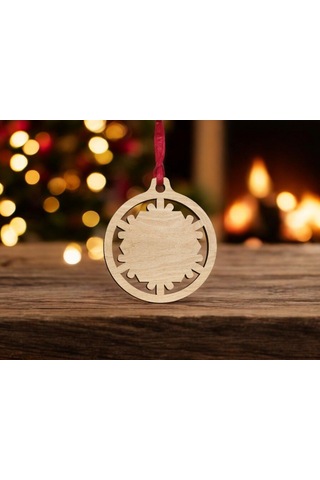 10 Parça Ahşap Yılbaşı Ağacı Süs Seti-4 Ortalama 6-8 Cm Noel Ağacı Süsü