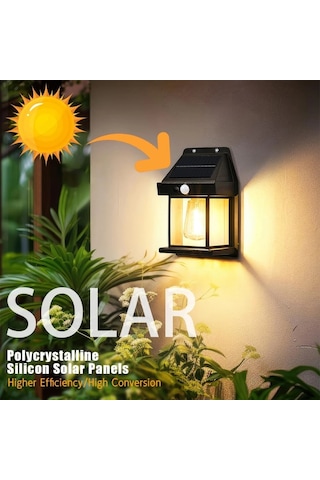Güneş Enerjili Solar Duvar Lambası Rustik Ampul-gün Işığı Mz-800 Çok Renkli