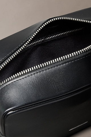 Erkek Yazı Logo Plakalı Aksesuar Çantası - Siyah Black