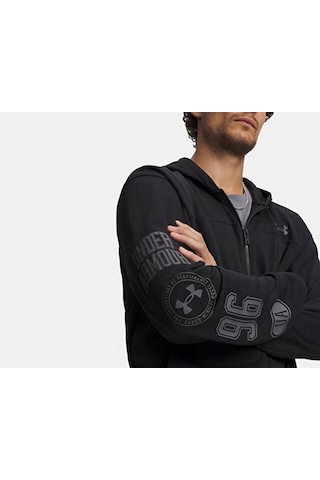 Under Armour Ua Rival Lw Graphic Fz Erkek Günlük Ceket 6014687-001 Siyah Siyah