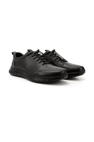Gönderi(R) Gönderi R Erkek Siyah Bağcıklı Kauçuk Taban Hakiki Deri Sneaker Ddma73542605 Siyah
