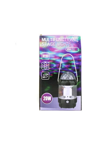 3ın1 Dönebilen Disko Renkli - Fanus Fener Pilli - Powerbank 20w Hw-978b 5570 Çok Renkli