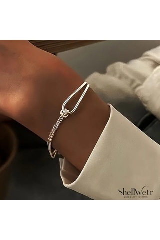 Serenia 925 Gümüş Kadın Bileklik Çift Katmanlı Bileklik Sevdiklerinize Ve Kendinize En Özel Hediye Gümüş