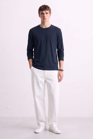 Barrels And Oıl Erkek Bisiklet Yaka İnce Sweatshirt 5074 - İndigo İndigo