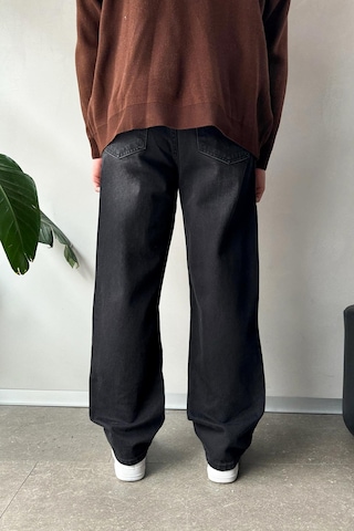Flaw Premium Wash Baggy Jean Siyah Siyah