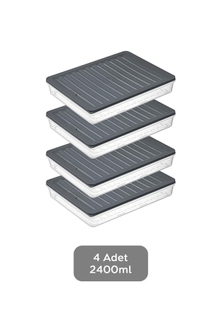 Orret Home 4 Adet Buzdolabı Organizeri, Buzdolabı İçin Çok Amaçlı Saklama Kabı, Fresh Box, Şeffaf Ve Ayarlanabilir, Gıdaları Taze Tutma Özelliği, Mutfak Düzenleyici 2400 Ml Sku: Smg8690010151483 Açık