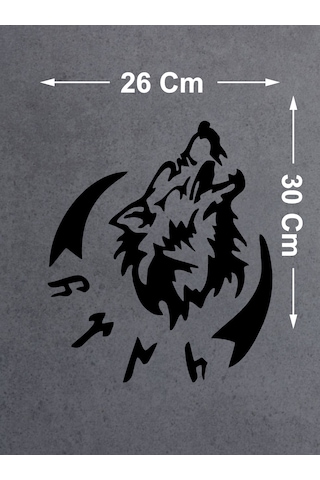 Kurt Ve Göktürkçe Türk Yazısı Gökbörü Sticker - Araba Oto Motosiklet Karavan Pickup Sticker 00758 30x26 Cm