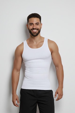 Fit Women Erkek Atlet Korse Bel Göğüs Göbek Korse 6050 Beyaz