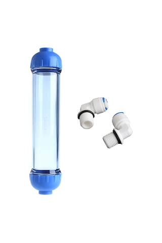 Singree Şeffaf Dıy Su Filtre Kabı - 2 Adet Hızlı Bağlantı Adaptörlü