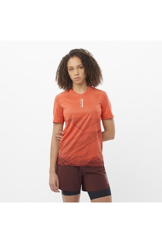 Salomon S/lab Ultra Kadın Koşu Tişört Burnt Sıenna Lc2485500 Kırmızı