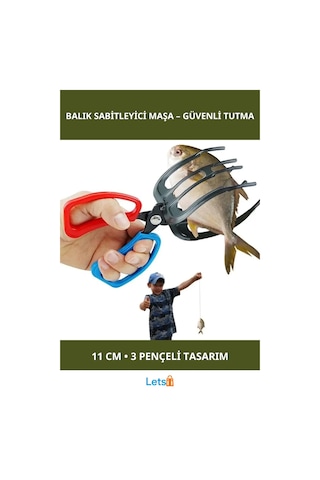 3 Pençeli Ergonomik Balık Sabitleyici Maşa 11 Cm Çok Renkli