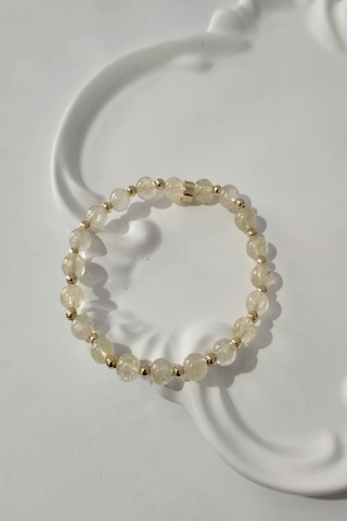 6 Mm Sitrin Doğaltaş Bileklik Açık Sarı