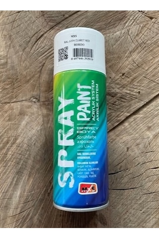 MXS 400ML BORDO RENK SPREY BOYA YÜKSEK KALİTE AHŞAP METAL BOYASI