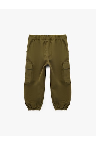 Koton Cep Detaylı Rahat Kesim Pamuklu Gabardin Jogger Kargo Pantolon Haki 7wmb40023tw