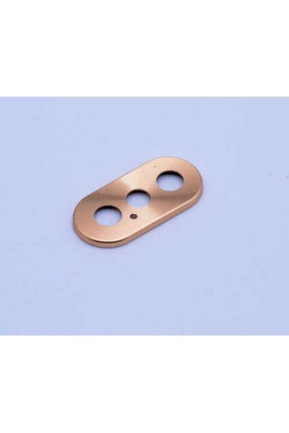 Apple Uyumlu iPhone X Zore Metal Kamera Koruyucu Gold
