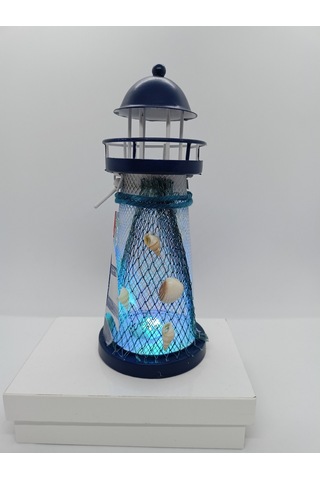 METAL LED IŞIKLI DENİZ FENERİ-DEKORATİF