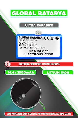 Liectroux C30b Robot Süpürge Bataryası 3500mah Li-ion Pil