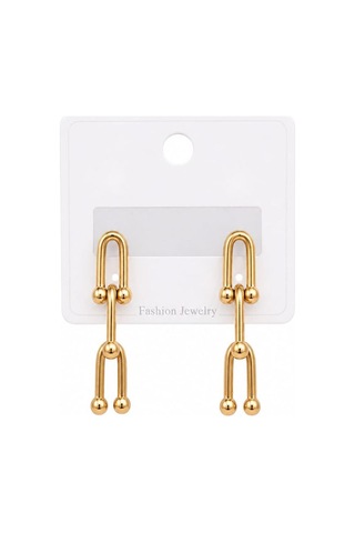 Cm Jewelry Gold Zincirli Sallantılı Çelik Küpe Altın
