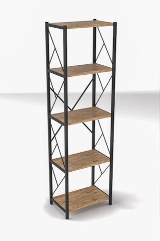 Morpanya Felixce Banyo Düzenleyici Banyo Dolabı Çok Amaçlı Dolap 5 Katlı Metal Mutfak Düzenleyici Ceviz