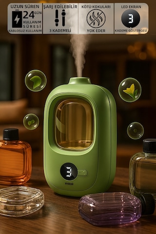 Mioji Mio Smell 2x Yeni Nesil Şarjlı Otomatik Oda Kokusu Makinesi Yeşil - Hilton Hilton Kokusu