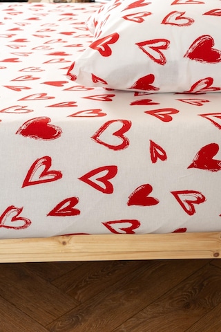 Soley Mix & Match Lover %100 Pamuk Çift Kişilik Çarşaf Seti Kırmızı