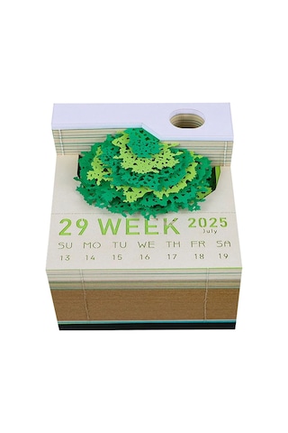 Ağaç Masa Takvimi 2025 Takvim Planlayıcı Led Işıklı Yaratıcı