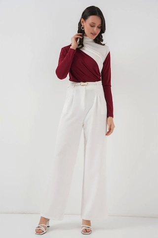 Defymoda 940 Büzgü Detaylı Sandy Bluz - Bordo Bordo