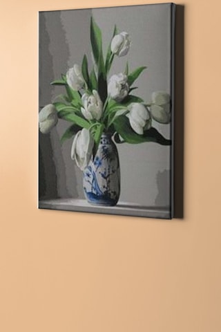 Webstyle Sayılarla Boyama Seti Kasnaklı Vazodaki Laleler 60 X 75 Cm