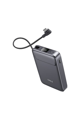 Ttec Recharger Pro M Lcd 10.000mah Qi2/magsafe Özellikli 15w Apple iPhone Uyumlu /android, Usb-c Pd 35w Çıkışlı, Dahili Kablolu, Stantlı, Kablosuz Taşınabilir Hızlı Uzay Grisi