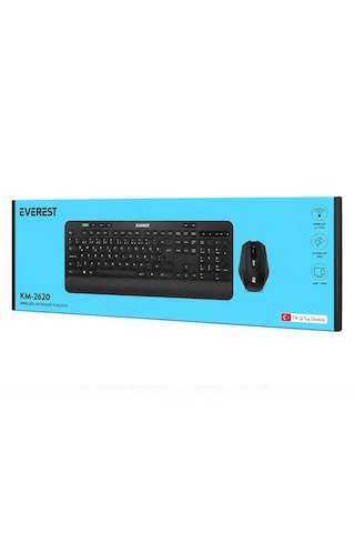 Kablosuz Klavye - Mouse Seti Siyah Usb - Sessiz - Switch Q Klavye Km-2620 Diğer