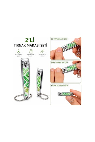 3b Trend İma-031 2'li Paslanmaz Çelik Tırnak Makası Seti Büyük Ve Küçük Boy El Ayak Tırnak Kesici