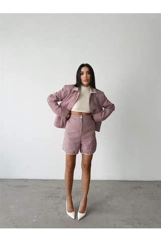 Moderie Butik Kaşe Kısa Şort - Gül Kurusu Gülkurusu