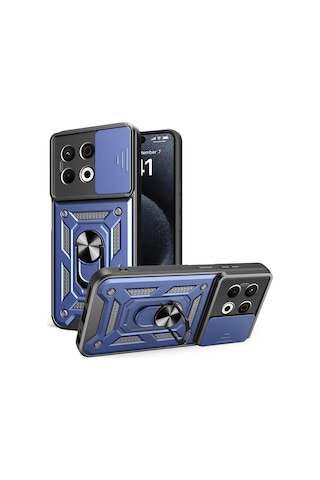 Nihcase Tecno Spark 30 Pro Kılıf Magnetik Standlı Kamera Korumalı Slide Sürgülü Cover Kapak