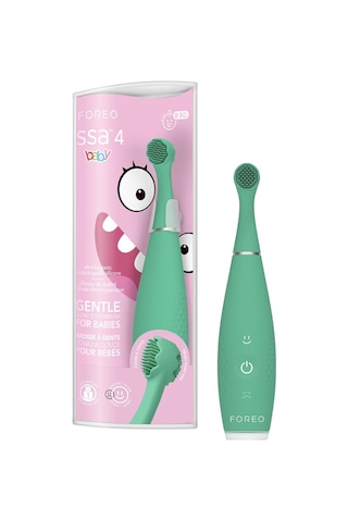 Issa 4 Baby Silikon Sonic Diş Fırçası Seti, Çift Taraflı Kıllar, Eğlenceli Gülümseme Özelliği, Hassas Ma