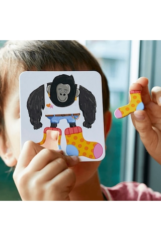 Moritoys Giant Socks Gorilla - 40 Kartlı Hafıza, Eşleştirme Ve Puzzle Oyunu